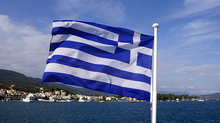 Die Fahne Griechenlands