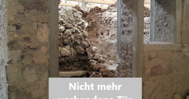 Nicht mehr vorhandene Tür in den Ruinen von Akrotiri