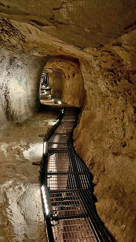 Der untere Tunnelteil ist mit einem Trittgitter gesichert - Foto von Birgit Bauer