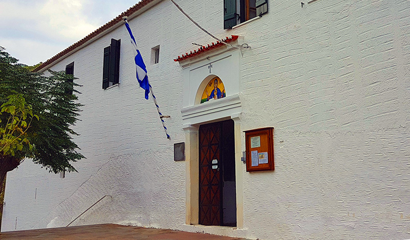 Tür zum Kloster Zoodochos Pigi (Poros)