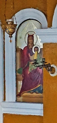 Ikone der Maria in der kleinen Kapelle gegenüber von Hydra