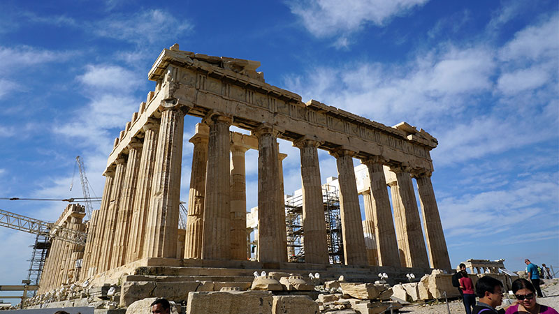 Der Parthenon heute in beschädigtem Zustand