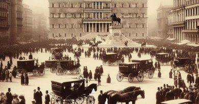 Von einer KI generiertes Bild des Syntagma Platzes im Jahr 1900