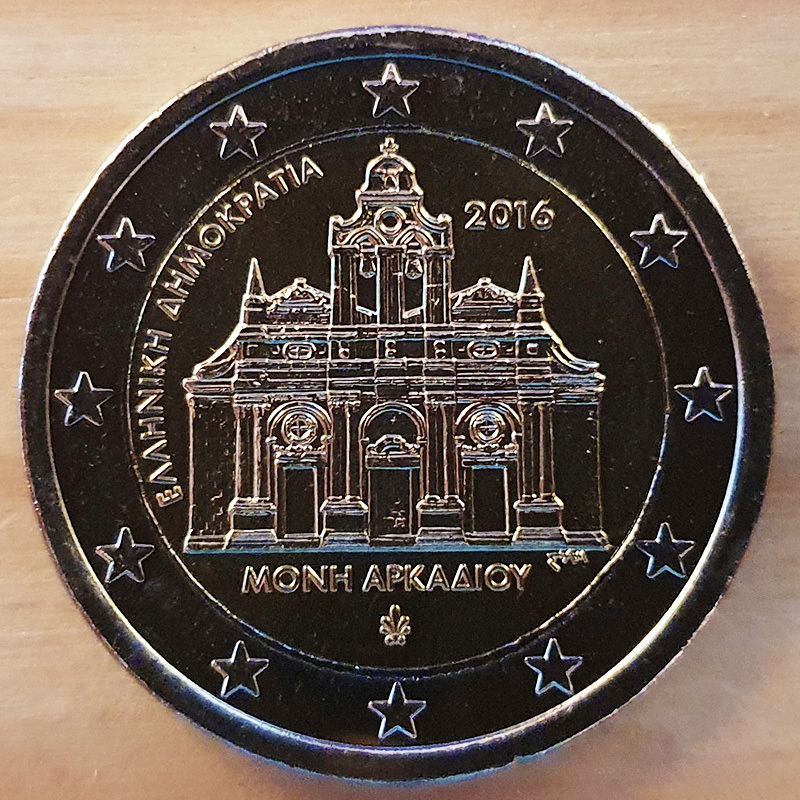 2 Euro Gedenkmünze zum 150. Jahrestag des Widerstands im Kloster Arkadi
