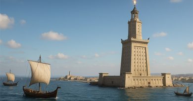 digitale Rekonstruktion des Leuchtturms von Alexandria zur Zeit der Antike