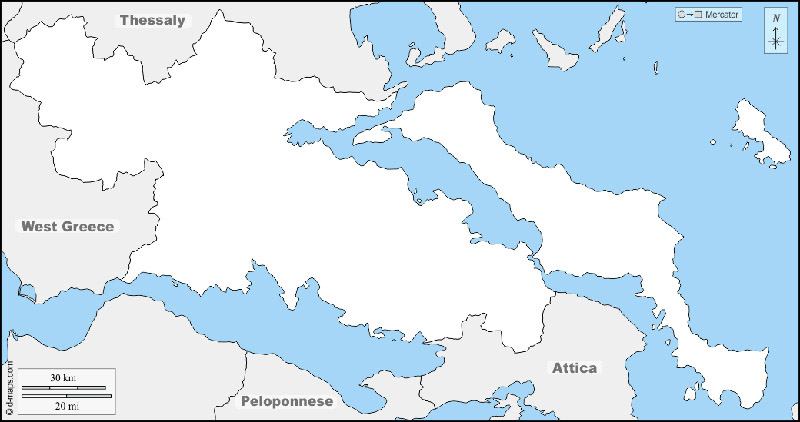 Karte der Region Mittelgriechenland
