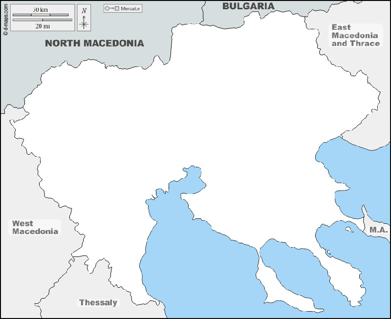 Karte der Region Zentralmakedonien