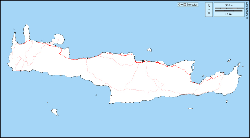 Karte der Region Kreta
