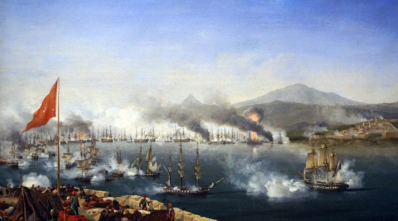 Gemälde der Seeschlacht bei Navarino