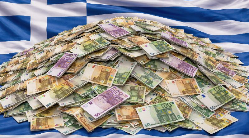 Geld auf griechischer Fahne (2025)
