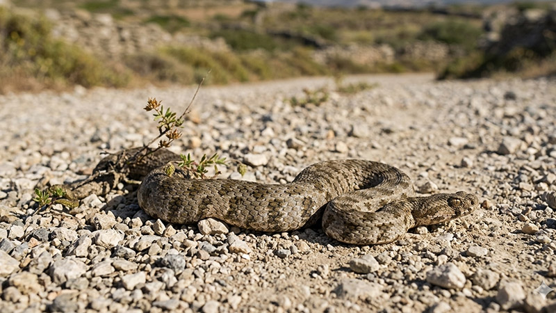 Kykladenviper auf Schotter
