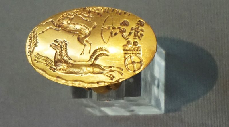 Siegelring aus Gold mit Jagdszene