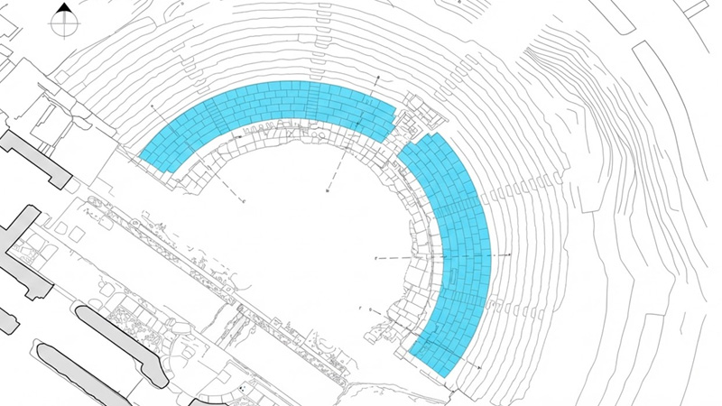 Bauplan für Phase 3 der Restaurierung des Theaters von Nikopolis
